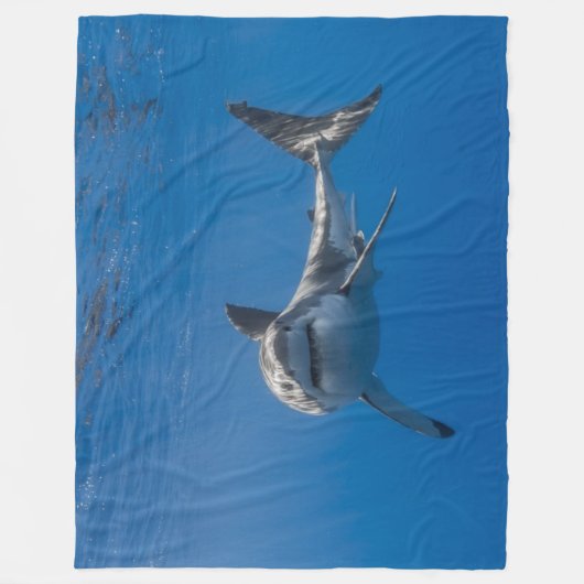 GROTE WITTE SHARK FLEECE DEKEN (Voorkant)