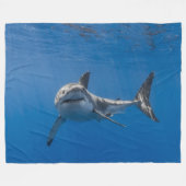 GROTE WITTE SHARK FLEECE DEKEN (Voorkant (Horizontaal))