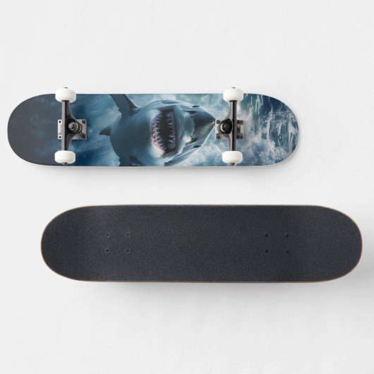 GROTE WITTE SHARK PERSOONLIJK SKATEBOARD (Horizontaal)