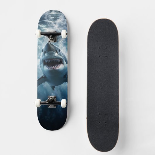GROTE WITTE SHARK PERSOONLIJK SKATEBOARD (Voorkant)