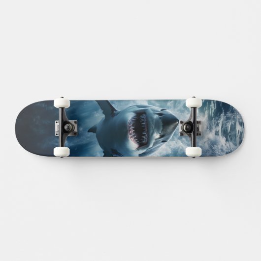 GROTE WITTE SHARK PERSOONLIJK SKATEBOARD (Horizontaal)