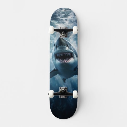 GROTE WITTE SHARK PERSOONLIJK SKATEBOARD (Voorkant)
