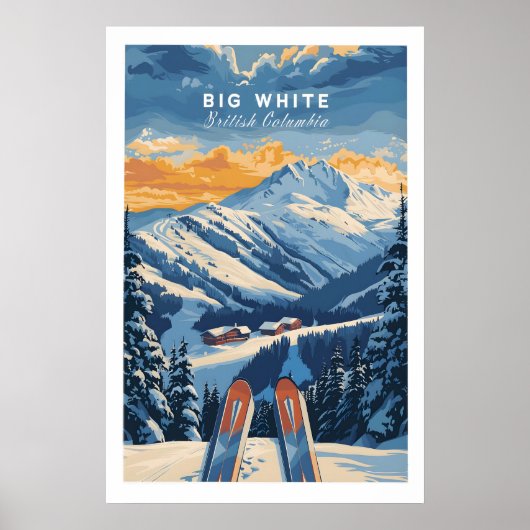 Grote Witte Ski-poster - British Columbia 1 Poster (Voorkant)