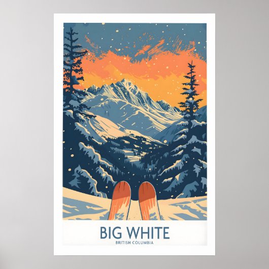Grote Witte Skiprint - Brits-Columbia 1 Poster (Voorkant)