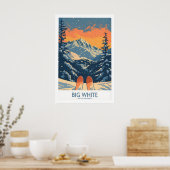 Grote Witte Skiprint - Brits-Columbia 1 Poster (Keuken)