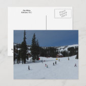 Grote witte skiscène briefkaart (Voorkant / Achterkant)