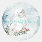 Grote witte sneeuwknol ronde sticker (Voorkant)