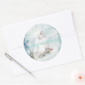 Grote witte sneeuwknol ronde sticker (Envelop)