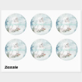 Grote witte sneeuwknol ronde sticker (Vel)