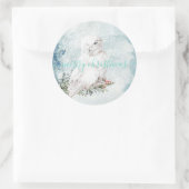 Grote witte sneeuwknol ronde sticker (Tas)