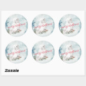 Grote witte sneeuwknol ronde sticker (Vel)