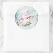 Grote witte sneeuwknol ronde sticker (Tas)