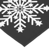 Grote witte Sneeuwvlokken op zwarte achtergrond Korte Tafelloper (Hoek)