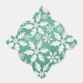 Grote witte sneeuwvlokken vallen groene achtergron bedankdoosjes (Uitgevouwen)