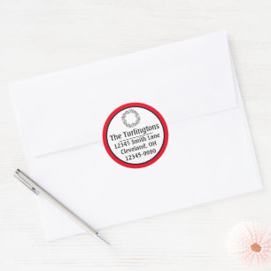Grote Witte Sneeuwvlokken Vallend Groen Retouradre Ronde Sticker
