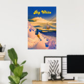 Grote Witte Snowboarden Reisposter Poster (Thuiskantoor)
