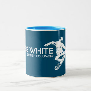 Grote Witte Snowboarder uit British Columbia Tweekleurige Koffiemok