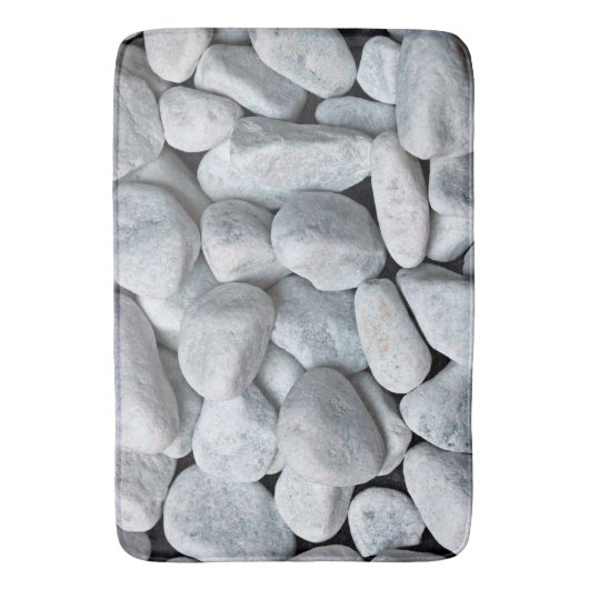 Grote witte stenen badmat (Voorkant Verticaal)