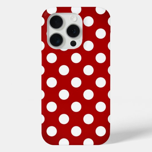 Grote witte stippen op mooie rode stippen Case-Mate iPhone case (Achterkant)