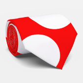 Grote witte Stippen op rood Achtergrond Stropdas (Opgerold)