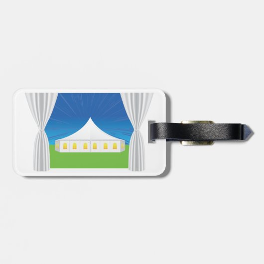 Grote witte tent bagagelabel (Achterkant horizontaal)