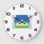 Grote witte tent grote klok (Voorkant)