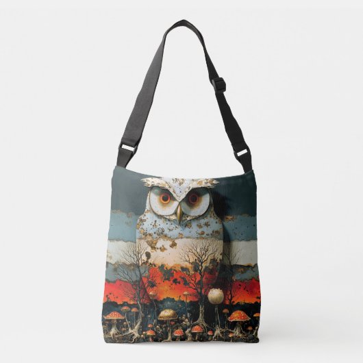 Grote witte Uil Crossbody Tas (Voorkant)