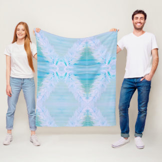 Grote witte veer fleece deken