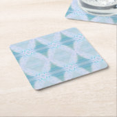 Grote witte veer kartonnen onderzetters (Schuin)