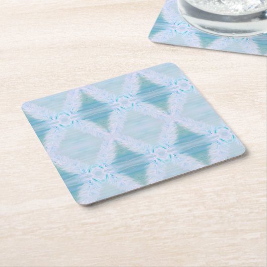 Grote witte veer kartonnen onderzetters (Schuin)