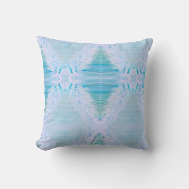 Grote witte veer kussen (Voorkant)