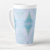 Grote witte veer latte mok (Linkerhoek)