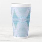 Grote witte veer latte mok (Voorkant)