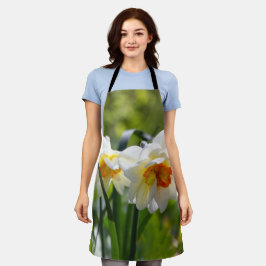 Grote witte vlekken op een lentedag schort