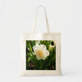 Grote witte vlekken op een lentedag tote bag