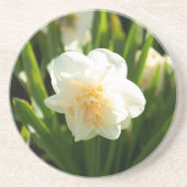 Grote witte vlekken op een lentedag zandsteen onderzetter (Voorkant)