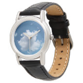 Grote witte wolk horloge (Gekanteld)