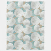 Grote Witte Zanddollars Patroon Beige Fleece Deken (Voorkant)