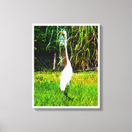 Grote witte zilveren zilveren stretched canvas pri afdruk