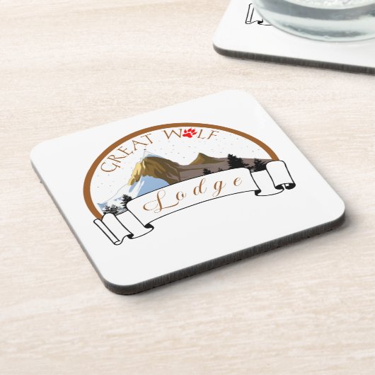 GROTE WOLF-LODGE BIER ONDERZETTER (Linkerzijde)