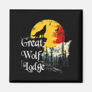 Grote Wolf Lodge Liefhebbers Buitenlucht Avontuur  Magneet