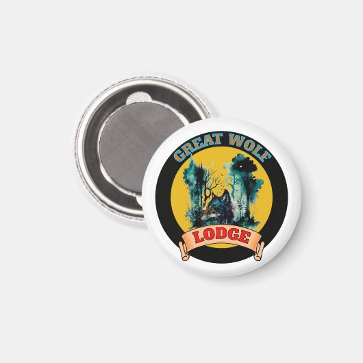 GROTE WOLF-LODGE MAGNEET (Voorkant / Achterkant)