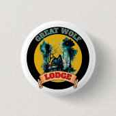 GROTE WOLF-LODGE RONDE BUTTON 3,2 CM (Voorkant)
