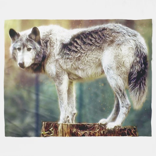 Grote wolfbanket (S,M,L-maten) Fleece Deken (Voorkant (Horizontaal))