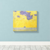 Grote wolken (gele hemel) (elegant landschap) canvas afdruk (Insitu (Houten vloer))