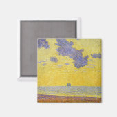 Grote wolken (gele hemel) (elegant landschap) magneet (Voorkant / Achterkant)