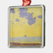 Grote wolken (gele hemel) (elegant landschap) metalen ornament (Links)