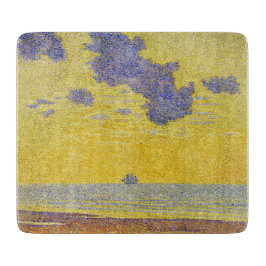 Grote wolken (gele hemel) (elegant landschap) snijplank