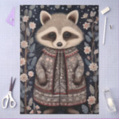 Grote Woodland Forest Wasbeer Bloemen Decoupage Tissuepapier