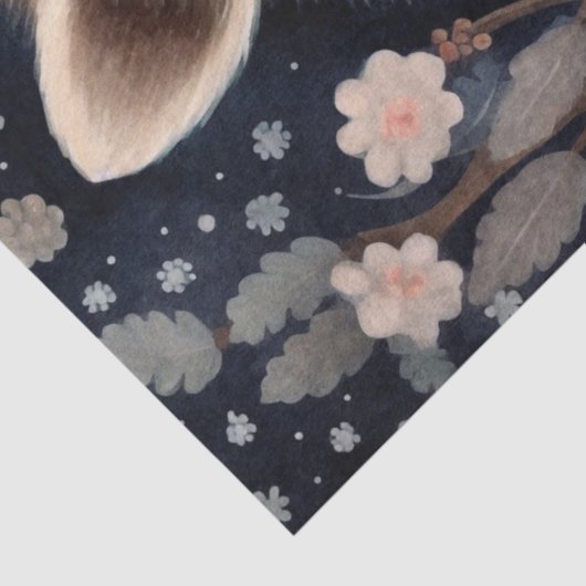 Grote Woodland Forest Wasbeer Bloemen Decoupage Tissuepapier (Detail)